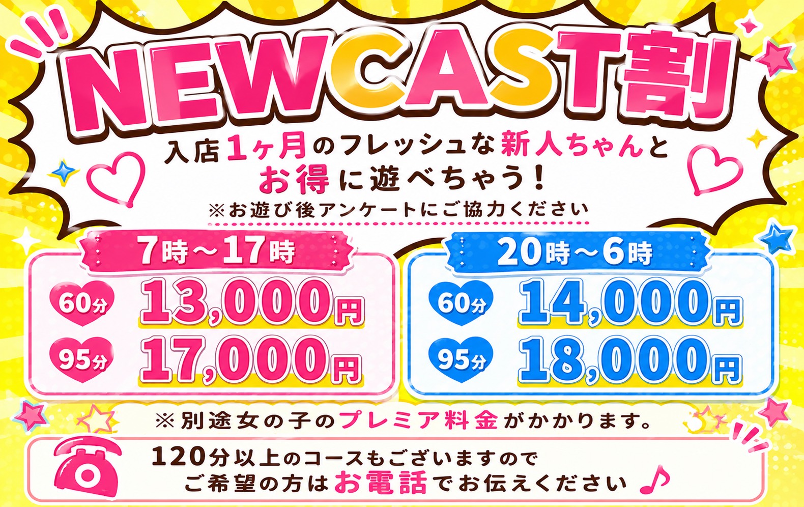 入店一か月のフレッシュな新人ちゃんとお得に遊べる♪ NEWCAST割！